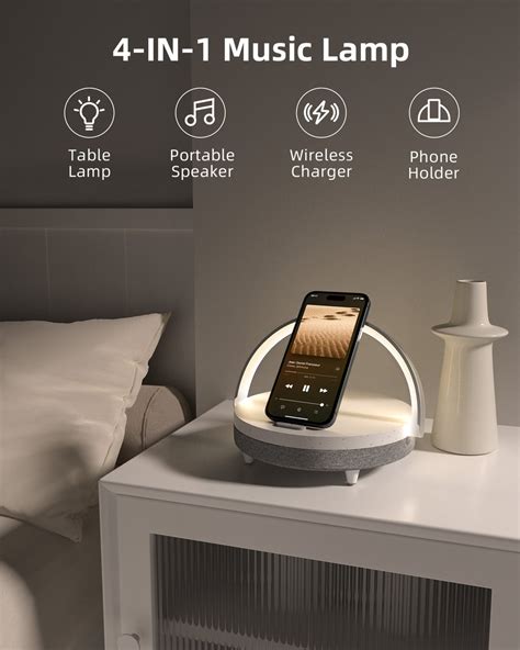 Ezvalo Music Table Lamp With Wireless Charger