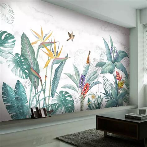 Aliexpress Buy Modern Nordic Hand Painted Tropical Plants Flower