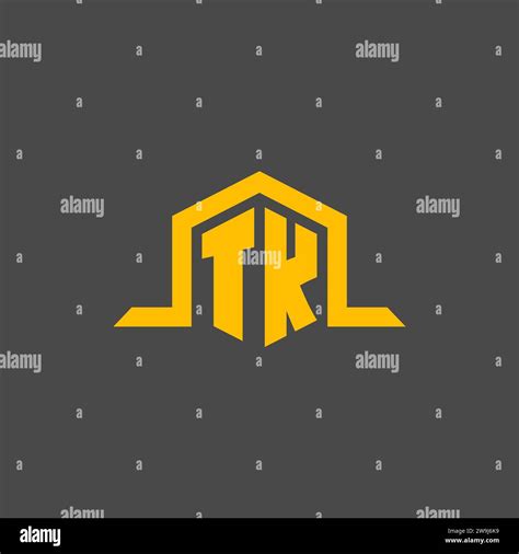 Tk Monogram Initial Logo With Hexagon Style Design Ideas Stock Vector