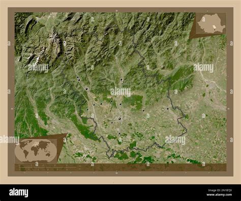 Prahova County Of Romania Low Resolution Satellite Map Locations Of