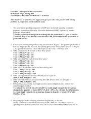 Soln Econ102 S22 ExtraPracticeQuestionsMidterm1 Pdf Econ 102