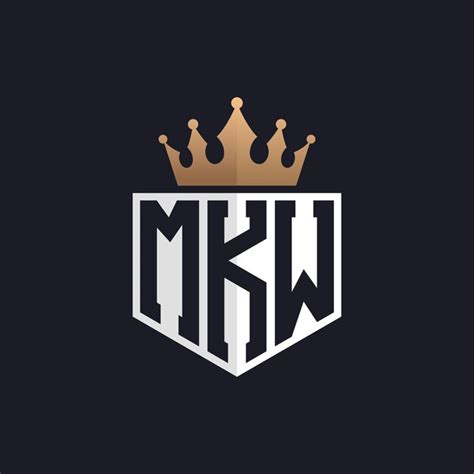 premium vector luxury mkw logo  crown elegant initials mkw letter