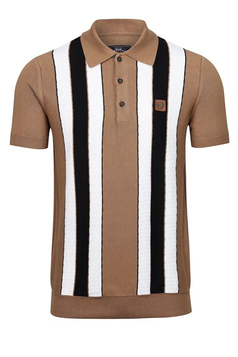 Trojan Textured Stripe Fine Gauge Short Sleeve Mens Polo Shirt