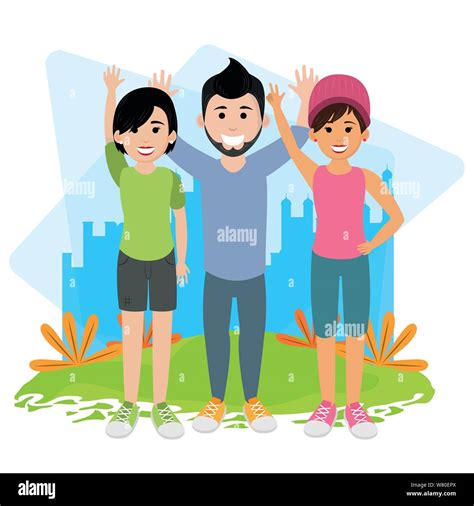 Friends Youth Happy People Cartoon Stock Vector Image And Art Alamy