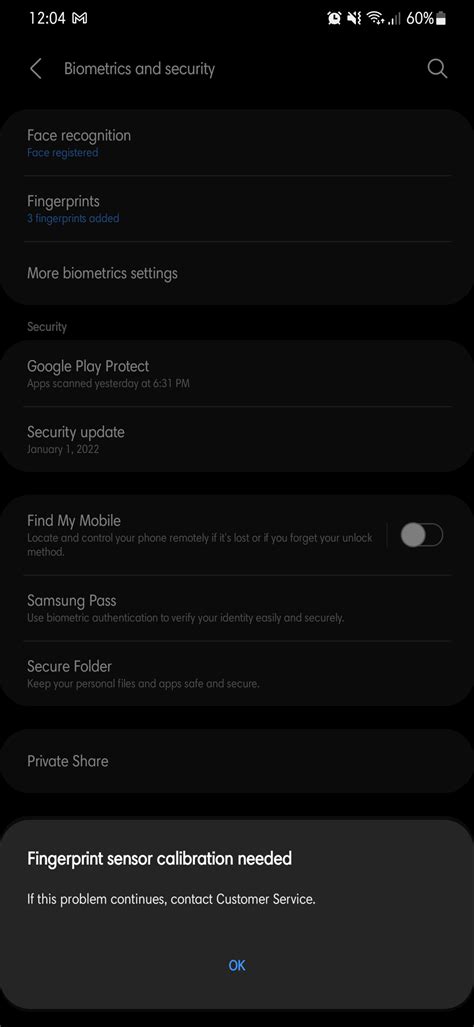 Fingerprint Sensor Needed Calibration Samsung Members