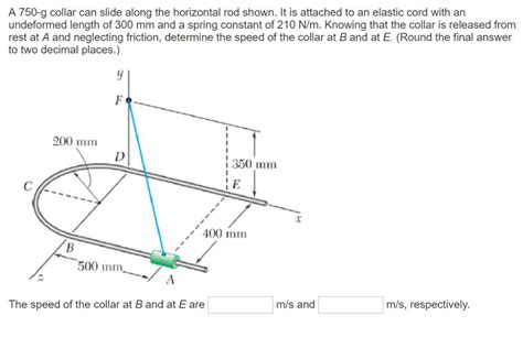 Solved A 750 G Collar Can Slide Along The Horizontal Rod Chegg