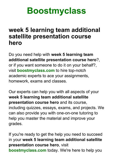 Week Learning Team Additional Satellite Presentation Course Hero By