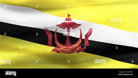 Brunei Flag Realistic Waving Fabric Flag Stock Photo Alamy