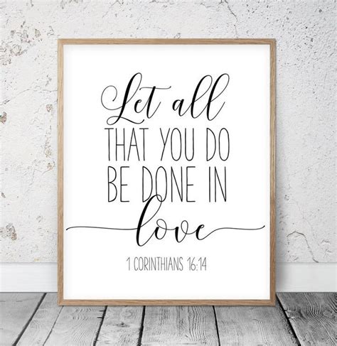 Let All That You Do Be Done With Love Print Corinthians Etsy