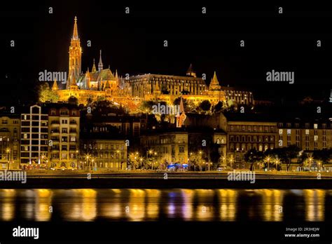 Danube Night View In Budapest Stock Photo Alamy