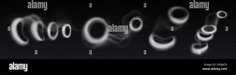 Smoke Rings Circle Clouds Of Steam Or Smog Round Shaped Fog Smoke Of