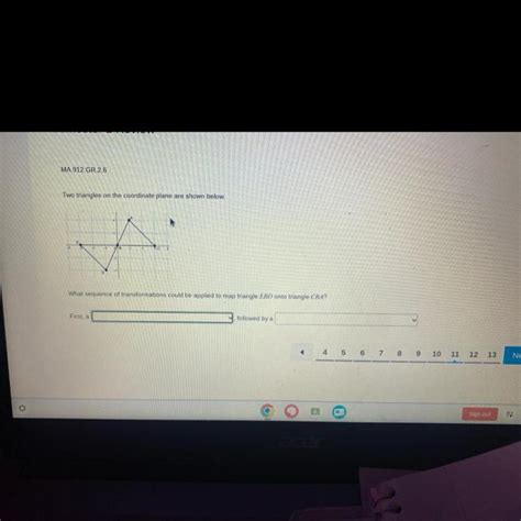 Two Triangles On The Coordinates Plane Are Shown Below What Sequence Of