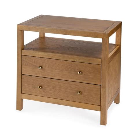 Butler Specialty Company Nora Natural 2 Drawer 28 In W Wood Nightstand 5732452 The Home Depot