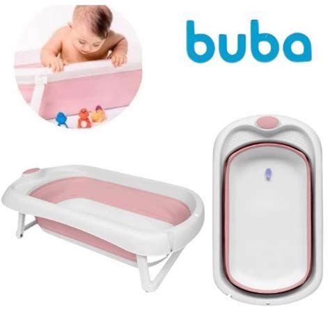 Banheira De Bebê Buba - Banheira Buba Dobrável Sensor De Temperatura Bebê Infantil Viagem ...