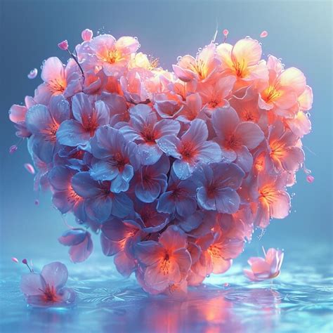 Premium Photo A Beautiful Heart Made Of Flowers