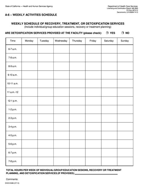 Fillable Weekly Schedule Fill Out Sign Online DocHub