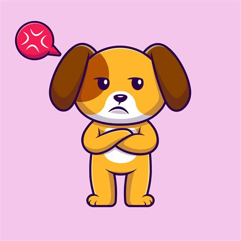 Cute Angry Dog Cartoon Vector Icons Illustration. Flat Cartoon Concept ...