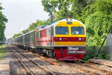 State Railway Of Thailand Hitachi Electric Diesel Locomotive Passenger Train Stock Photo ...