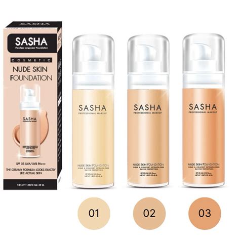 Sasha Foundation Nude Skin Glass Bottle 45g Shopee Malaysia