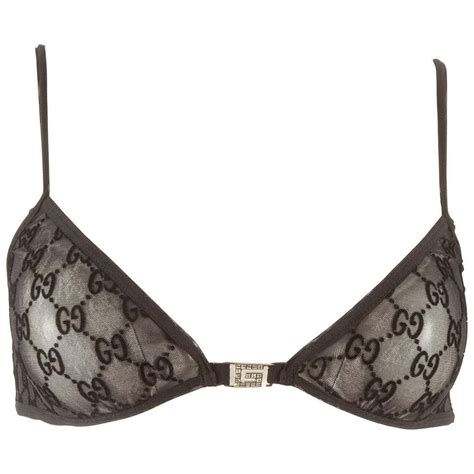 Tom Ford For Gucci Black Sheer Net Monogram Bra Spring Summer 1998 At