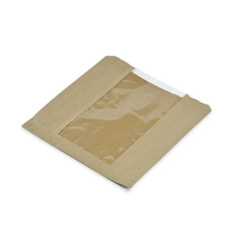 Compostable Kraft Window Sandwich Bag Green Man Packaging