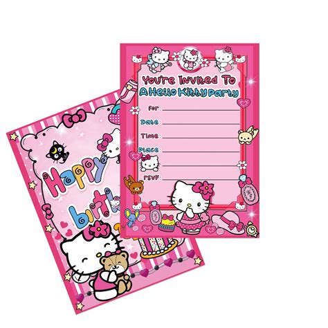 Hello Kitty Birthday Invitation Card Template