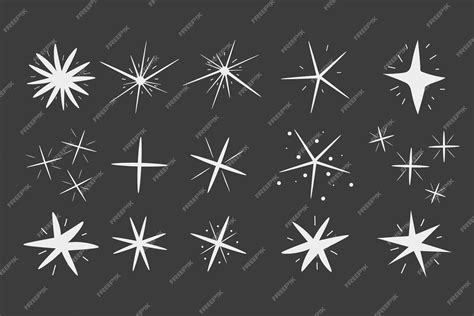 Premium Vector Hand Drawn Sparkling Stars Retro Abstract Illustration