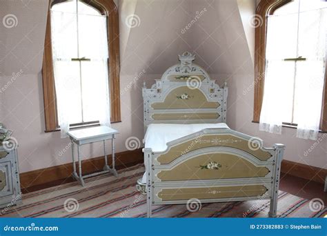 An Old Fashioned Late Th Century Bedroom In A Manor Home In