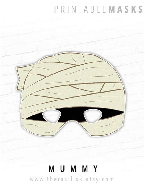 Halloween Mask Printable Mask Mummy Mask Monster Paper Printable