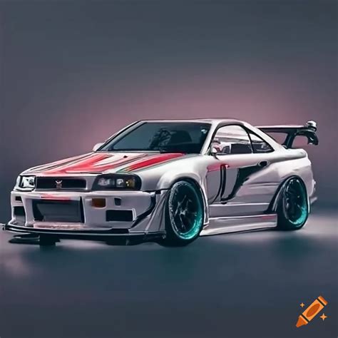 A Nissan Skyline R Modified As A Racecar With Racecar Modifications