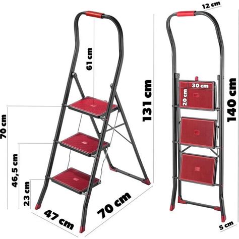 Kadax Escabeau Pliable Avec Main Courante Chelle Structure Robuste