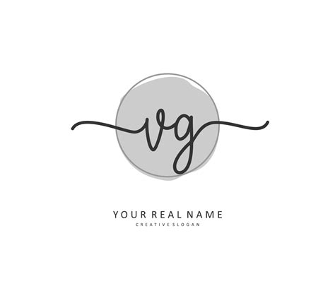 Vg Initial Letter Handwriting And Signature Logo A Concept Handwriting