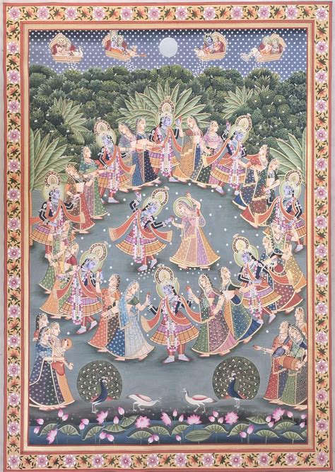 radha krishna raasleela pichwai painting handmade indian wall art