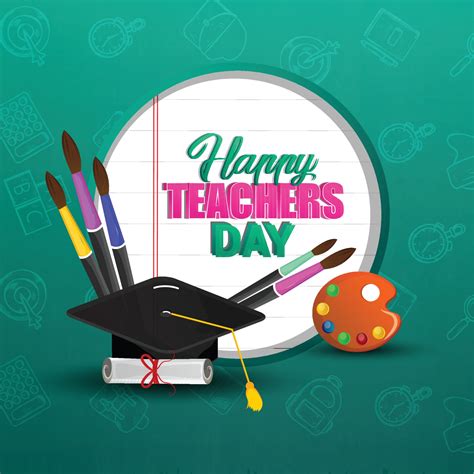 Happy teacher's day card design 2049967 Vector Art at Vecteezy