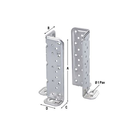 Staffa A Pavimento Portapilastro In Acciaio Inox Mm 47x32xH171