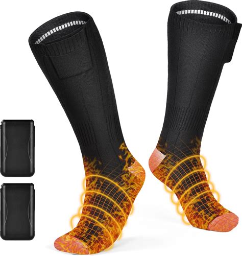 Eluteng Chaussettes Chauffantes V Mah Batterie Rechargeable