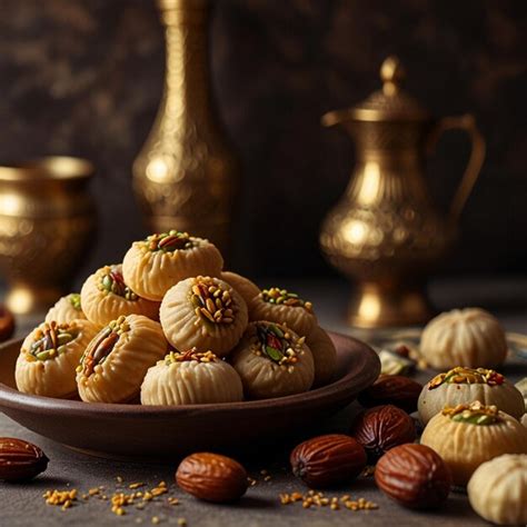 Premium Photo Arabic Cuisine Maamoul With Dates Pistachio Or Walnuts