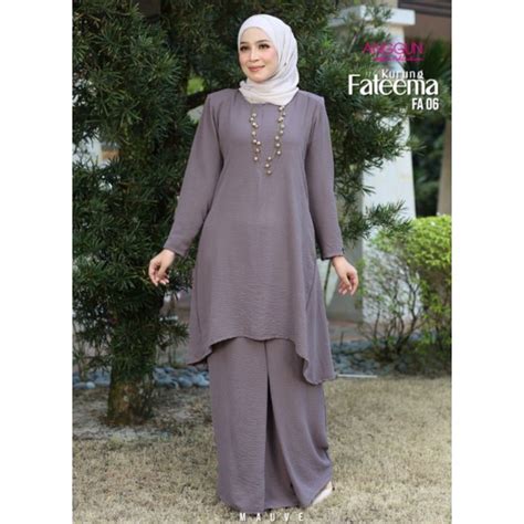 Baju Kurung Fateema Kurung Plain Ironless Ready Stock By Anggun Cotton