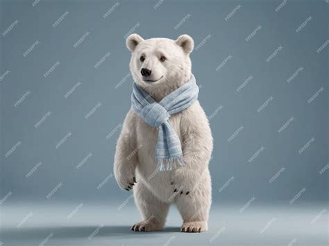 Premium Photo Cool White Bear Wearing Knitted