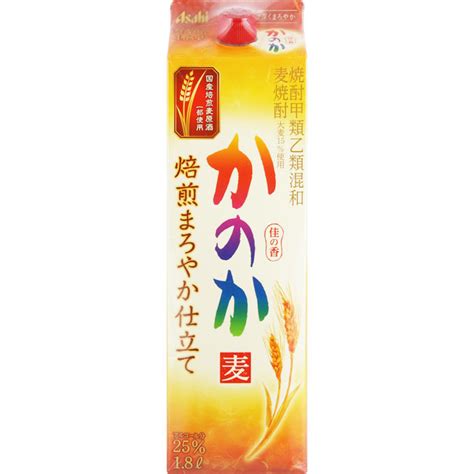 【楽天市場】アサヒビール 麦焼酎かのか 焙煎まろやか仕立て 25度パック 1800ml：マツモトキヨシ楽天市場店