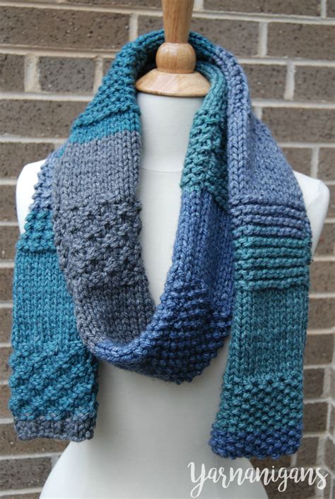 Knit Sampler Scarf Easy Scarf Knitting Patterns Knitting Patterns