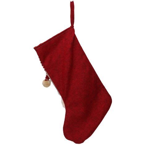 Calza Babbo Natale Rosso Calza Befana Tessuto Decorazione Albero