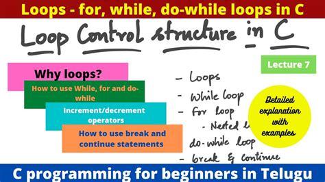 Loops Control Structure In C How To Use For While And Do While