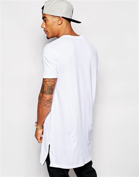 Lyst Asos Super Longline T Shirt With Side Zip Detail And Oversized