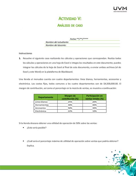 U Analisis De Caso A Trabajo Actividad V An Lisis De Caso Fecha