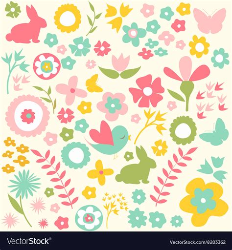 Happy easter spring background Royalty Free Vector Image