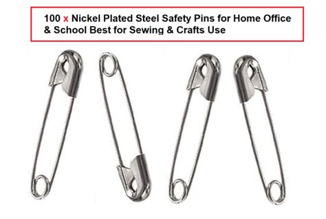 28mm Premium Safety Pins 1000 Hard Steel Nickel Plated Uk Seller Bulk