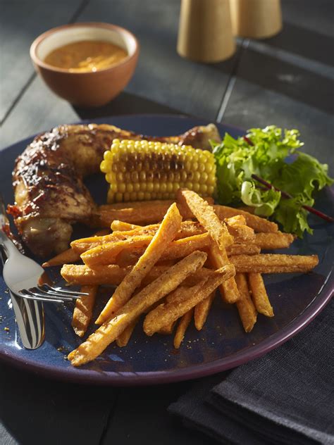 Avikos Sweet Potato Fried With Piri Piri Chicken Sweet Potato Fries