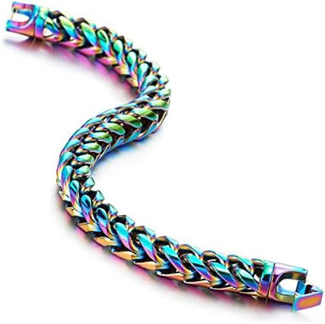 Amazon COOLSTEELANDBEYOND Mens Women Steel Franco Link Curb Chain