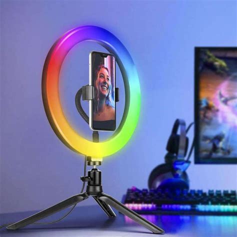 Led Ring Light Rgb Tripod Phone Holder Ring Lamp Stand Poland New